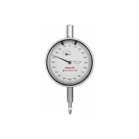Holex Precision Dial Indicator, Shock-Resistant, Measuring Range / Body Diameter: 1/58 mm 433410 1/58